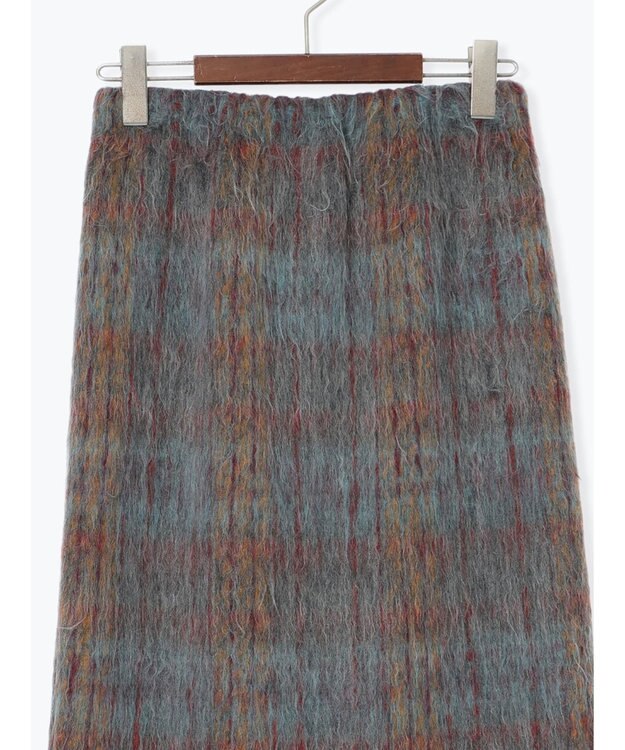 Te chichi シャギーチェックスカート グレー