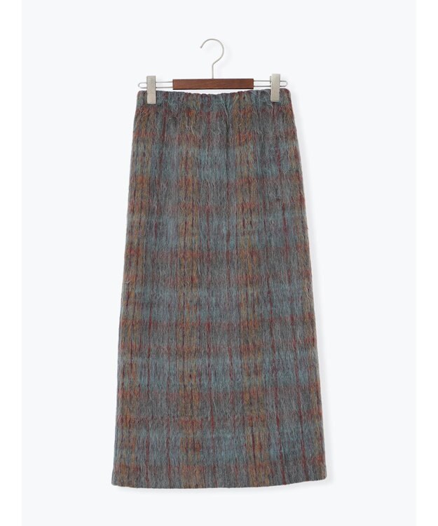 Te chichi シャギーチェックスカート グレー