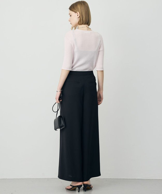 ICB 【先行予約】 ドレープツイル ボリュームワイドパンツ ブラック