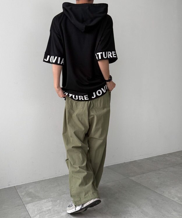 WEGO 【MLXLサイズ展開】グラフィックZIPパーカー（SS） ブラック