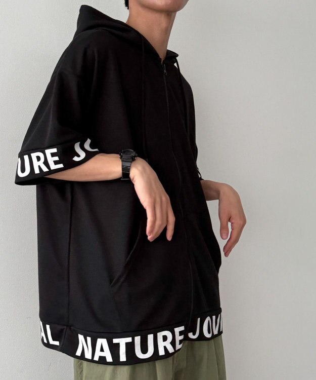 WEGO 【MLXLサイズ展開】グラフィックZIPパーカー（SS） ブラック