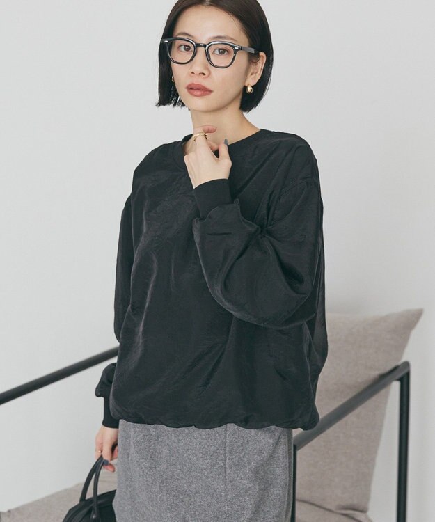 AMERICAN HOLIC オーガンジーレイヤードスウェットプルオーバー Black