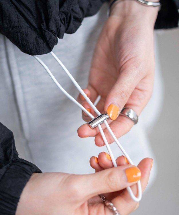 WEGO シアーナイロンラインショートパーカー ブラック