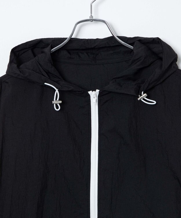 WEGO シアーナイロンラインショートパーカー ブラック