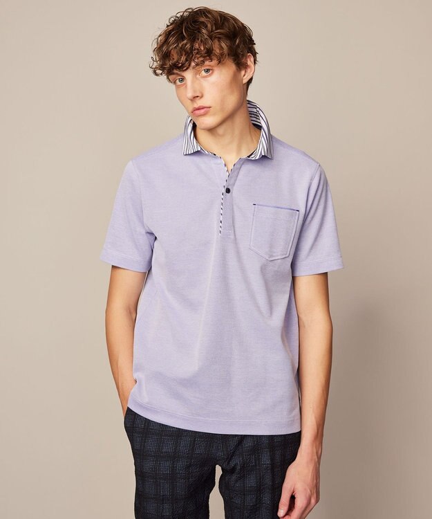 JOSEPH ABBOUD 【ギフトでも人気！オーガニックコットン使用】ダディ ポロシャツ ライラック系