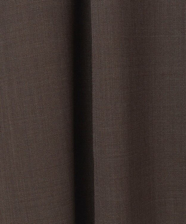 自由区 【洗える】トロピカルストレッチシャツ ドレス カーキブラウン