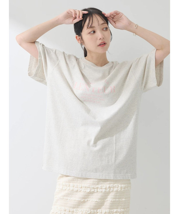 earth music&ecology アソートロゴプリントＴ Oatmeal