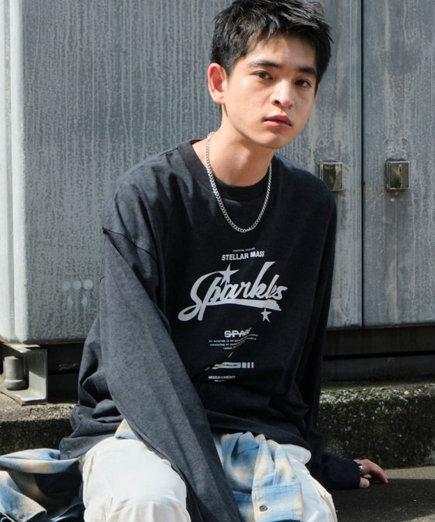 WEGO 【ユニセックス着用ITEM】スノーダイグラフィックT（LS） ブラック