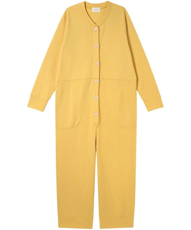 une nana cool 【綿100%】裏起毛オールインワンパジャマ イエロー