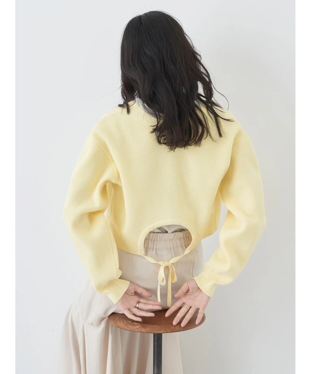 earth music&ecology バックリボンボレロ Light Yellow