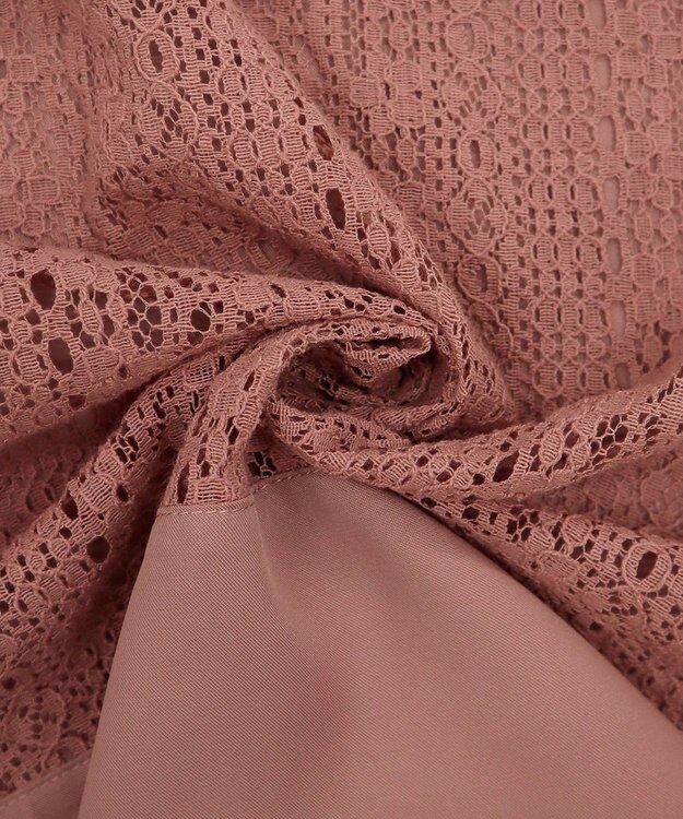 Tiaclasse L 【洗える】レースコンビチュニックブラウス モーヴピンク