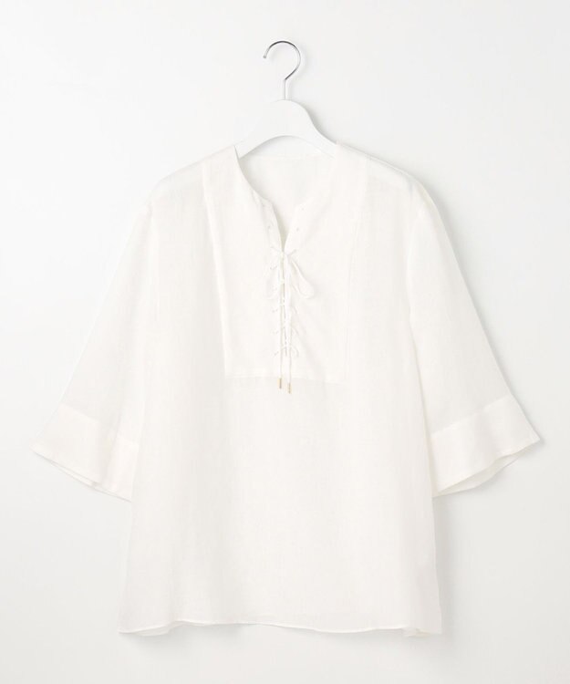 自由区 L 【カタログ掲載・接触冷感・洗える】ラミーローンプルオーバー ブラウス オフ