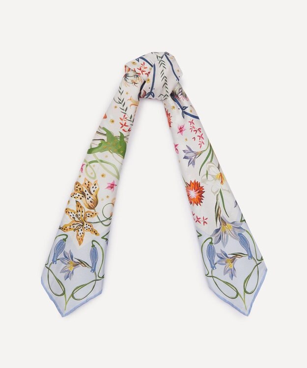 LIBERTY. アイアンシ ガーデン シルクスカーフ 70 ブルー