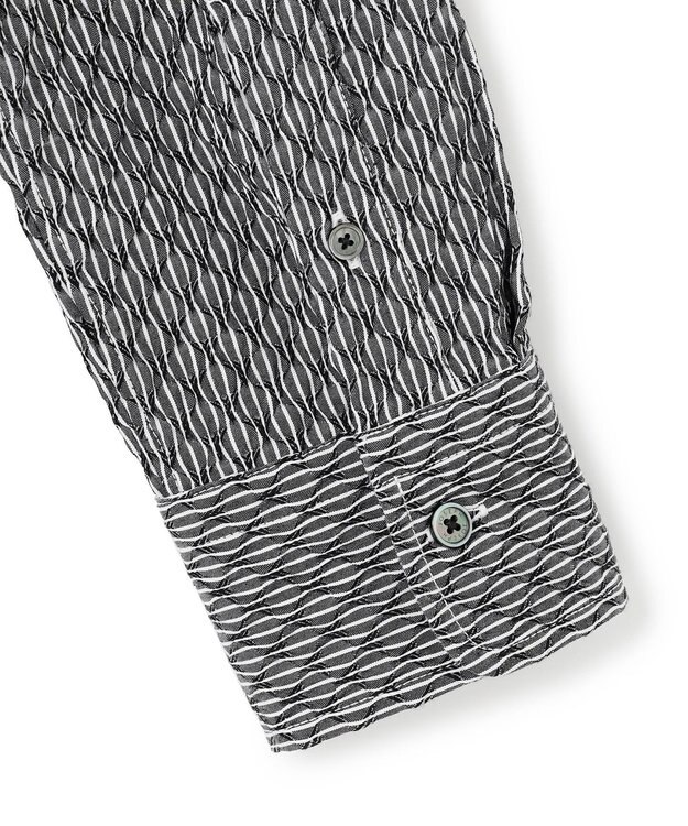 JOSEPH HOMME トライジャガード ストライプ ストレッチ レギュラーカラーシャツ ブラック系1