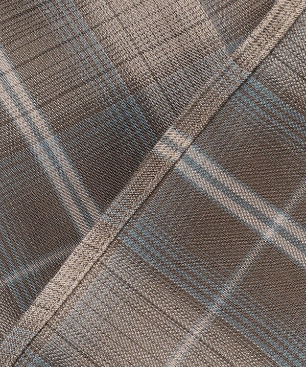 ANY L オンブレーチェックオーバーシャツ ブラウン系