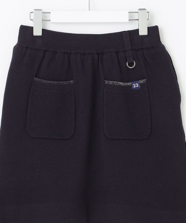 23区GOLF セットアップ可【WOMEN】ストレッチモール ニット スカート ネイビー系