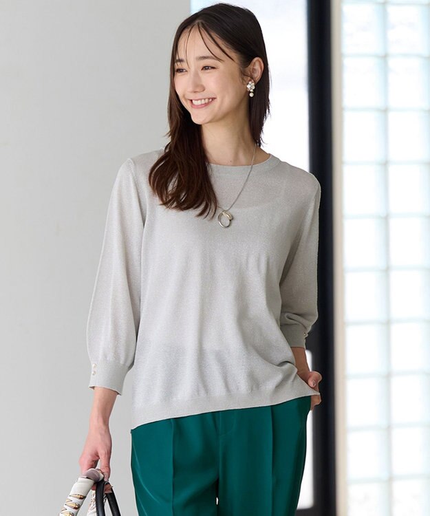 ANY SIS 【洗える】ラメ プルオーバー シルバー