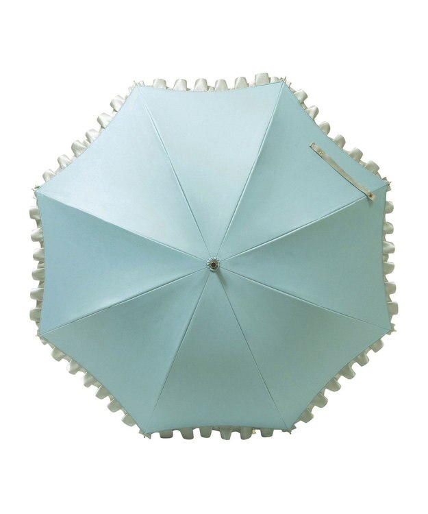 MOONBAT 【一級遮光/晴雨兼用】LANVIN en Bleu (ランバン オン ブルー) 長傘 日傘 シャイニーフリル 遮光 遮熱 UV サックスブルー