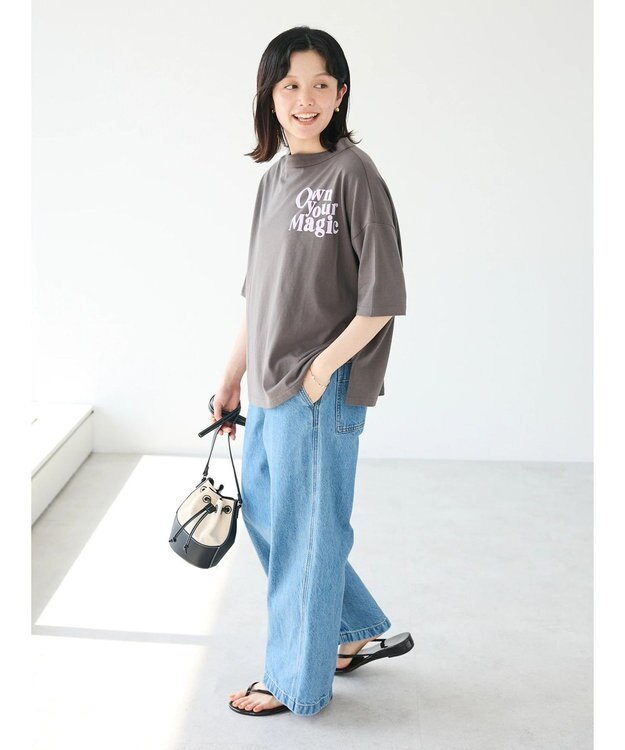 CRAFT STANDARD BOUTIQUE シルケット天竺　ロゴＰＴボトルネックＰＯ　５／Ｓ Charcoal Gray