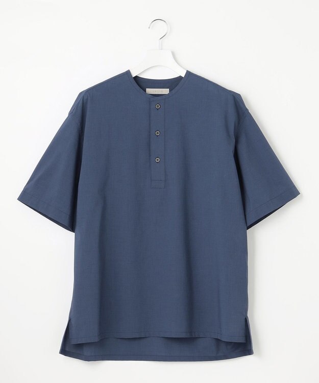 UNFILO MENS 【撥水】コットン ヘンリーシャツ [23年春夏商品] ブルー