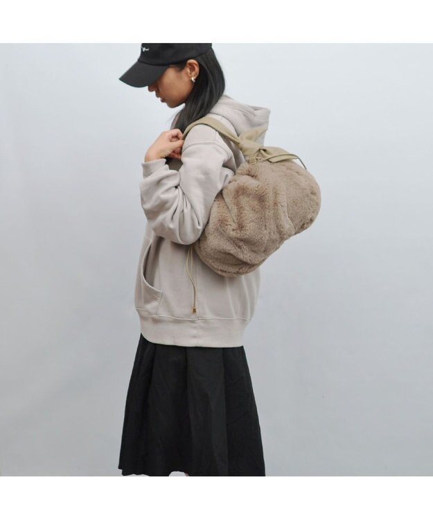 UNBILLION cachecache リボンハンドルエコファードロストバッグ オーク