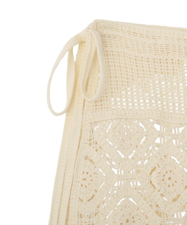 AMERICAN HOLIC クロシェニット巻きスカート Ivory