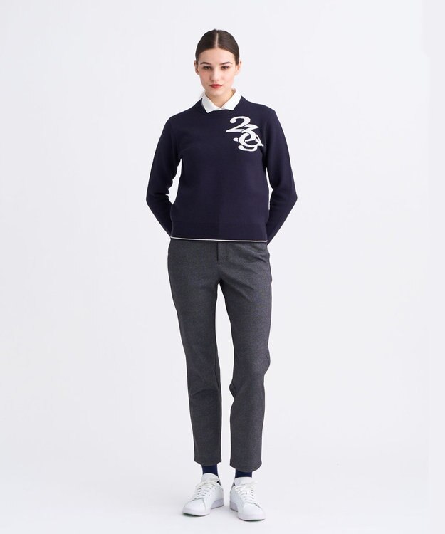 23区GOLF 【WOMEN】ロゴグラフィックもちもちニット ネイビー系