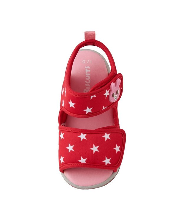 MIKI HOUSE HOT BISCUITS 【14-19cm】 ジャージ素材サンダル 赤