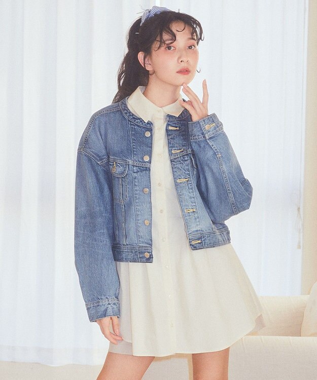 earth music&ecology Ｌｅｅ　×　ｅ．ｍ．ａ．ｅ．　ライダースジャケット Indigo