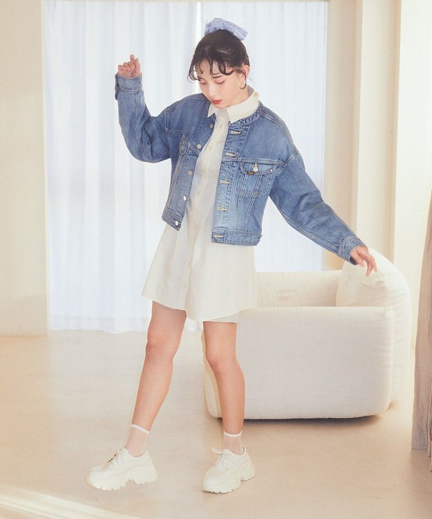 earth music&ecology Ｌｅｅ　×　ｅ．ｍ．ａ．ｅ．　ライダースジャケット Indigo