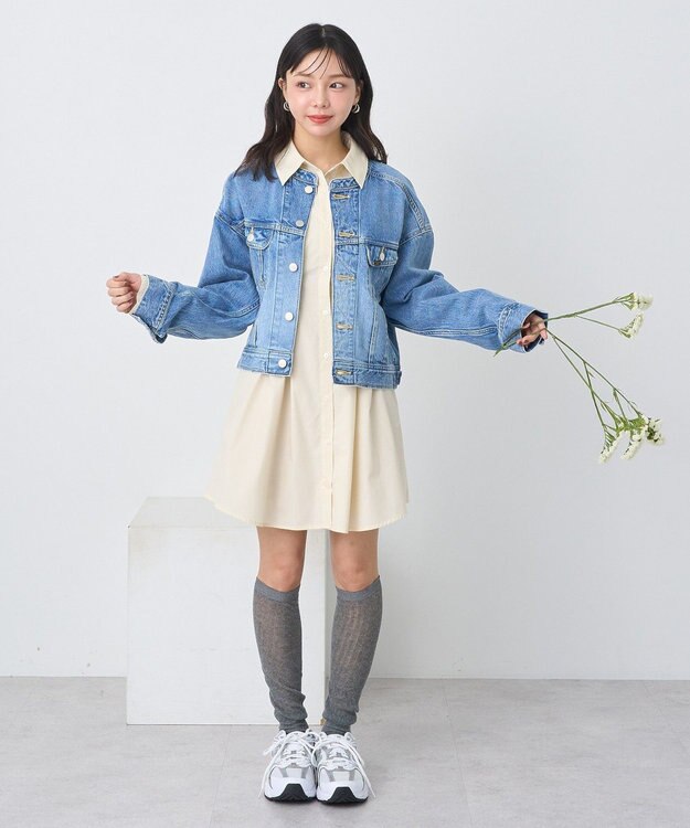 earth music&ecology Ｌｅｅ　×　ｅ．ｍ．ａ．ｅ．　ライダースジャケット Indigo