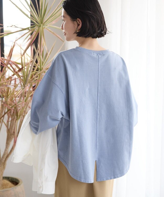 AMERICAN HOLIC ピグメント加工裏毛ルーズプルオーバー Blue