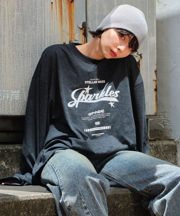 WEGO 【ユニセックス着用ITEM】スノーダイグラフィックT（LS） ブラック