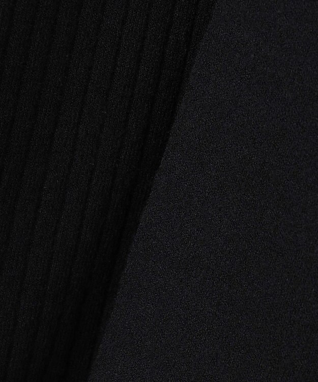 自由区 【WEB限定/洗える/セット着用可】レーヨンストレッチ ミドル丈カーディガン ブラック系