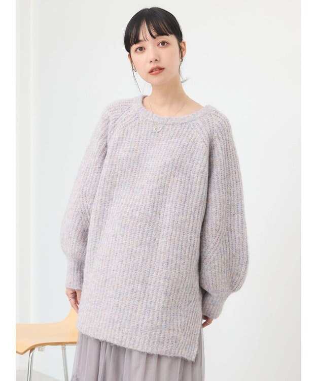 earth music&ecology ふわふわメランジチュニック Lavender