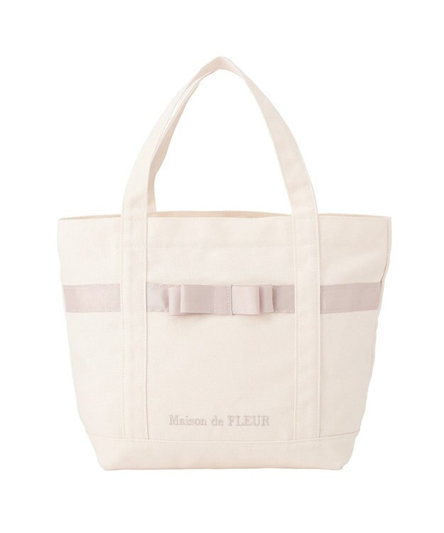 Maison de FLEUR マルチポケット帆布トートSバッグ Ivory