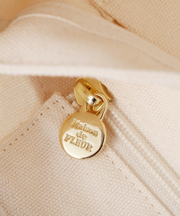 Maison de FLEUR マルチポケット帆布トートSバッグ Ivory