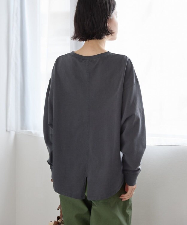 AMERICAN HOLIC ピグメント加工裏毛ルーズプルオーバー Charcoal Gray