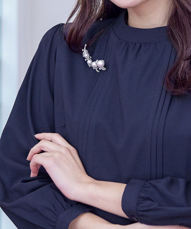 Tiaclasse リーフパール ブローチ シルバー