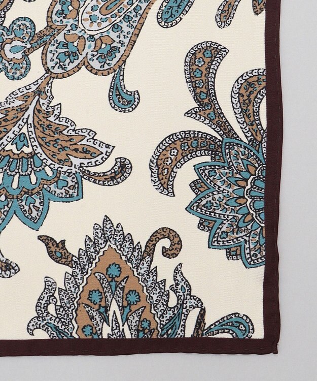 GOTAIRIKU 日本製【シルク100％】シーズナルチーフ ダークブラウン系4