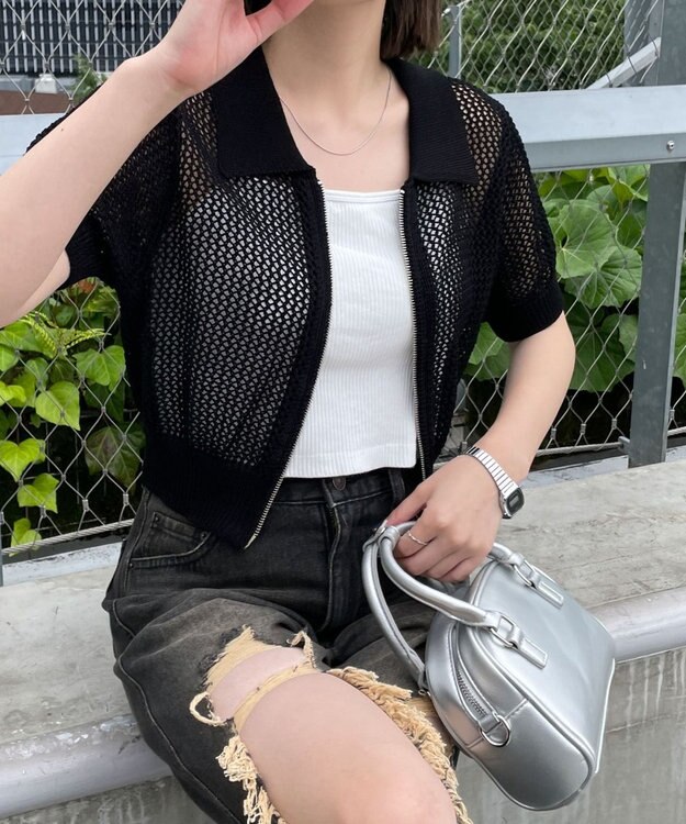 WEGO WZIPニットカーデ ブラック