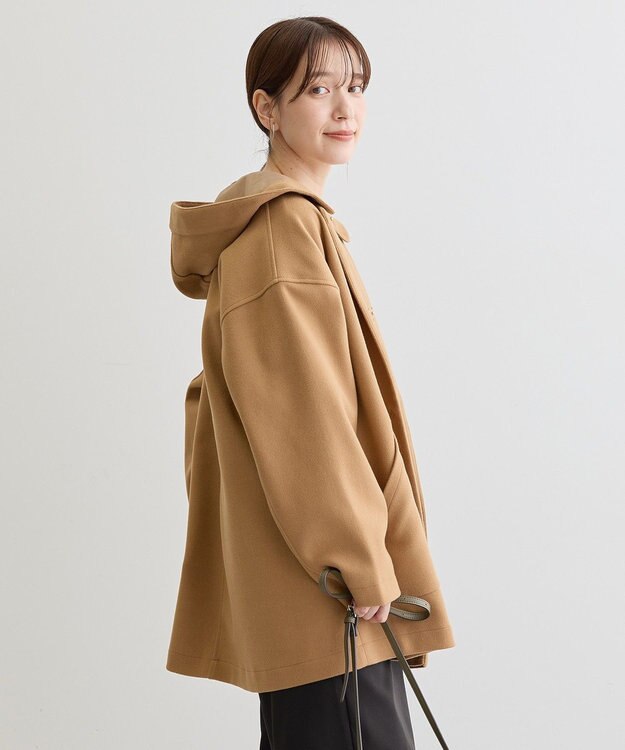 Green Parks フード取り外しハーフコート Camel