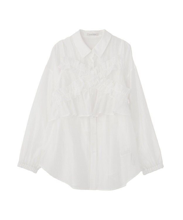 Green Parks 【WEB限定】ＳＥＴ２点フリルビスチェ＋シャツチュニックⅡ Ivory