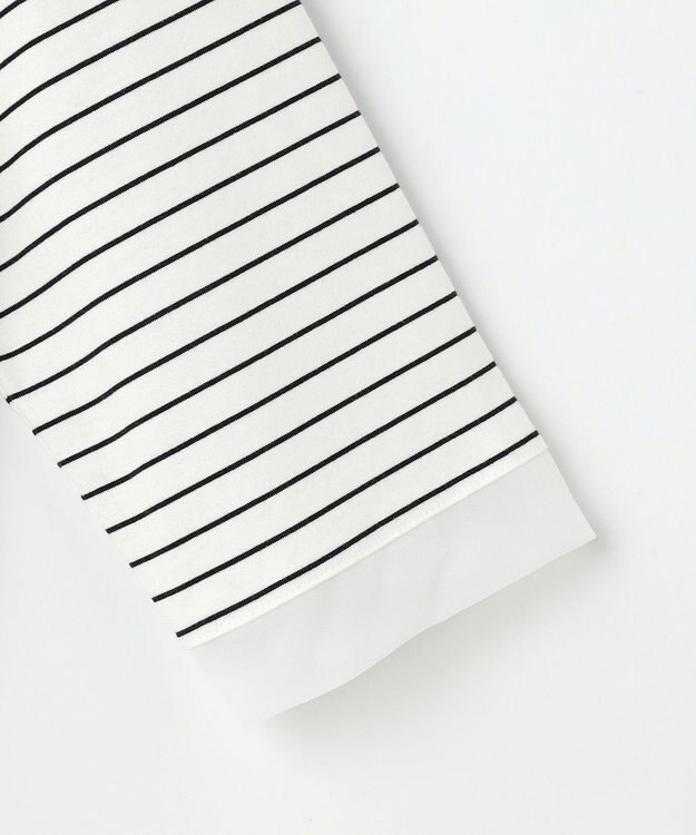 J.PRESS LADIES S スムースジャージー ボーダー カットソー オフ×ネイビー系