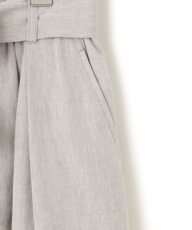 23区 L 【SLOW/洗える】リネンコットン スカート ライトグレー系