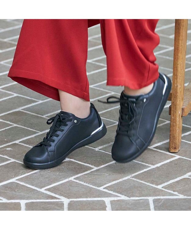 ing <ing>晴雨兼用スポーツスニーカー ブラック