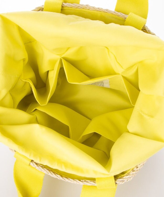 LA BAGAGERIE 【maison vert】 【ペーパー素材・多収納】ダブルハンドルかごバッグ イエロー