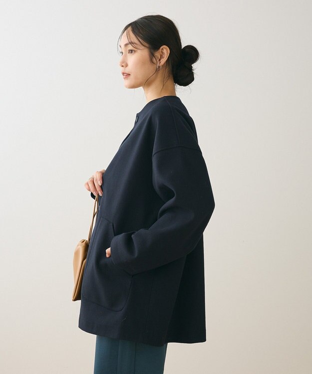 Green Parks フード取り外しハーフコート Dark Navy