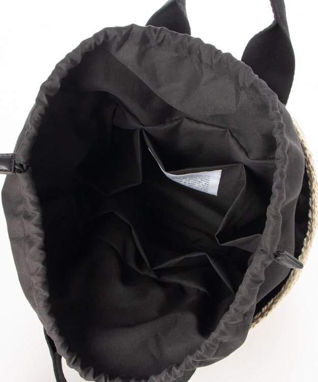 LA BAGAGERIE 【maison vert】 【ペーパー素材・多収納】ダブルハンドルかごバッグ ブラック×アイボリー