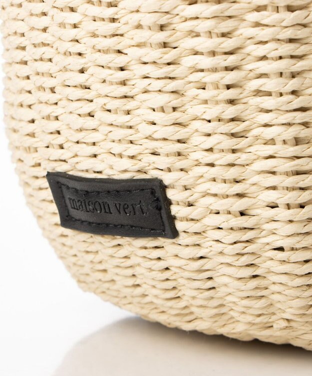 LA BAGAGERIE 【maison vert】 【ペーパー素材・多収納】ダブルハンドルかごバッグ ブラック×アイボリー